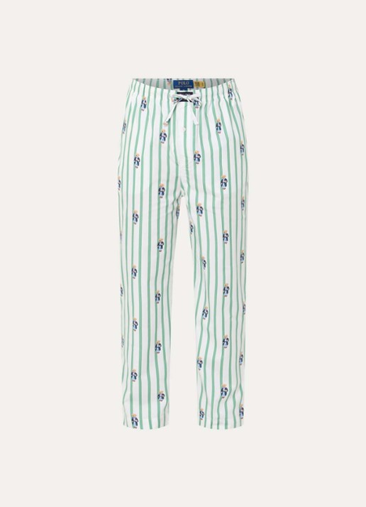 Ralph Lauren Pyjamabroek met streepprint - voorkant groen