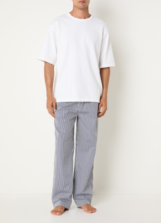 Ralph Lauren Pyjamabroek met streepprint - voorkant 2 royalblauw