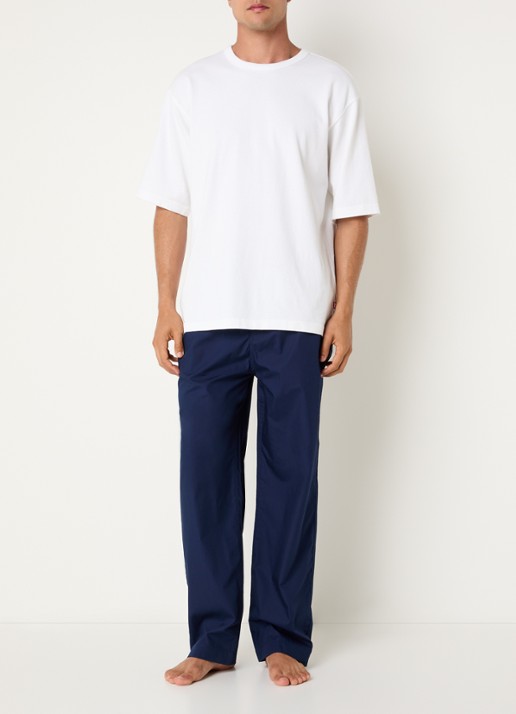 Ralph Lauren Pyjamabroek met streepprint - voorkant 2 donkerblauw