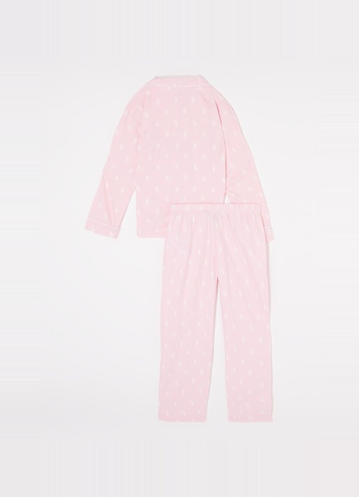 Ralph Lauren Pyjamaset met logoprint - achterkant 2 roze