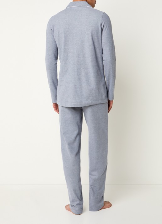 Ralph Lauren Pyjamaset met microdessin - achterkant 4 donkerblauw