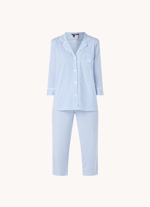 Ralph Lauren Pyjamaset met print - voorkant lichtblauw