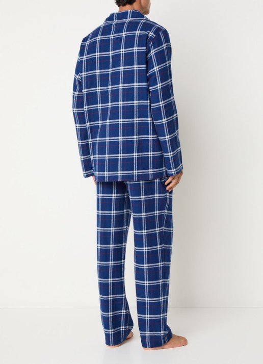 Ralph Lauren Pyjamaset met ruit dessin - achterkant 2 royalblauw