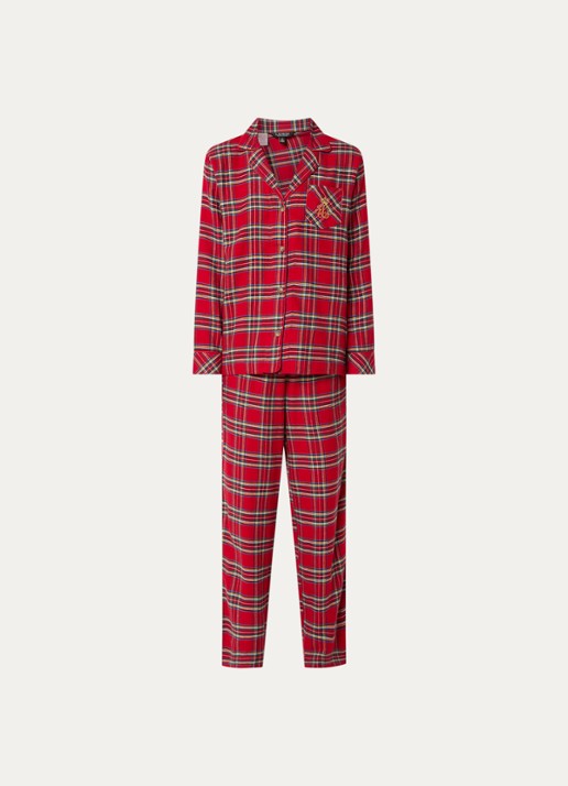 Ralph Lauren Pyjamaset met ruitdessin - voorkant rood