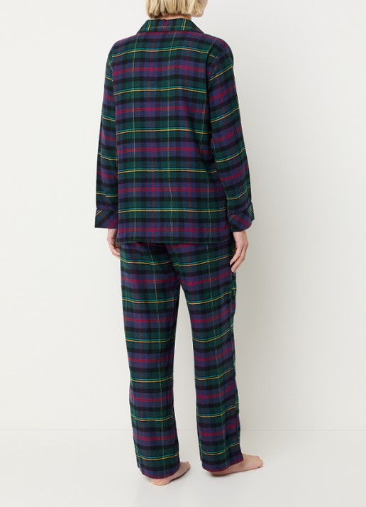 Ralph Lauren Pyjamaset met ruitdessin - achterkant donkerblauw