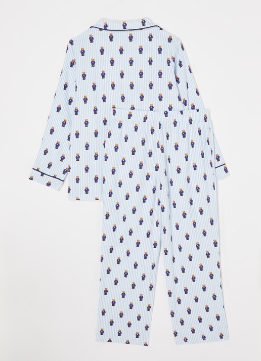 Ralph Lauren Pyjamaset met ruitdessin  - achterkant 2 lichtblauw