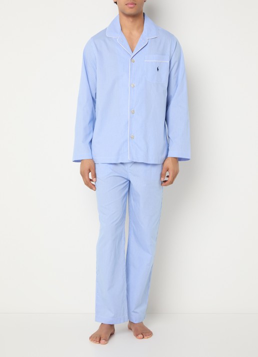 Ralph Lauren Pyjamaset met streepprint en borstzak