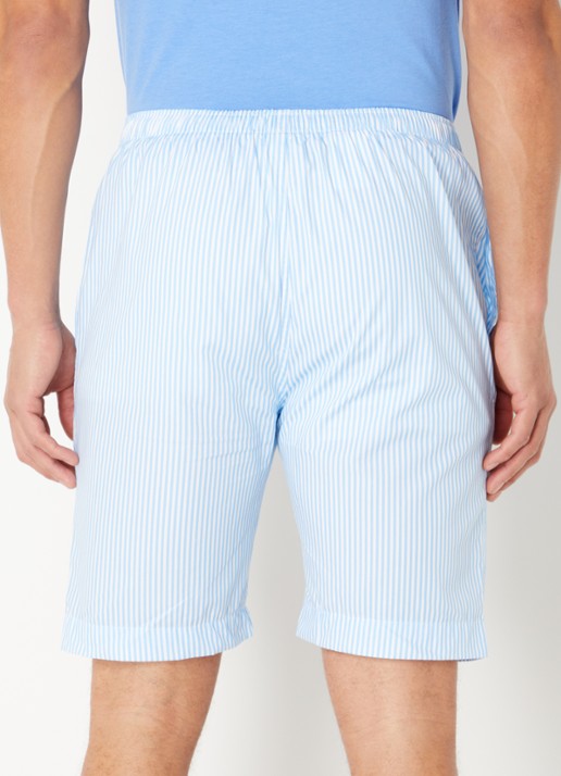 Ralph Lauren Pyjamashorts met streepprint en logo - achterkant 2 lichtblauw