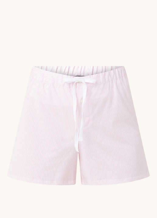 Ralph Lauren Pyjamashorts met streepprint - voorkant 2 lichtroze