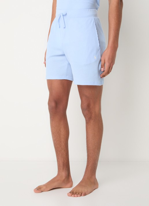 Ralph Lauren Pyjamashorts met structuur - detail 4 lichtblauw