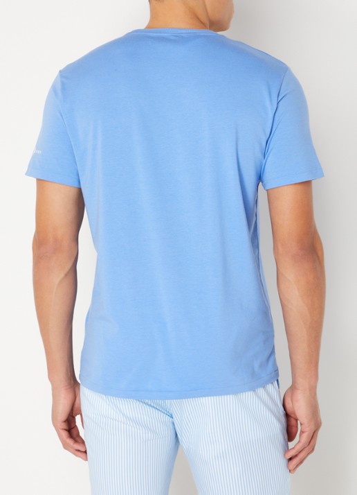 Ralph Lauren Pyjamatop met logo - achterkant blauw