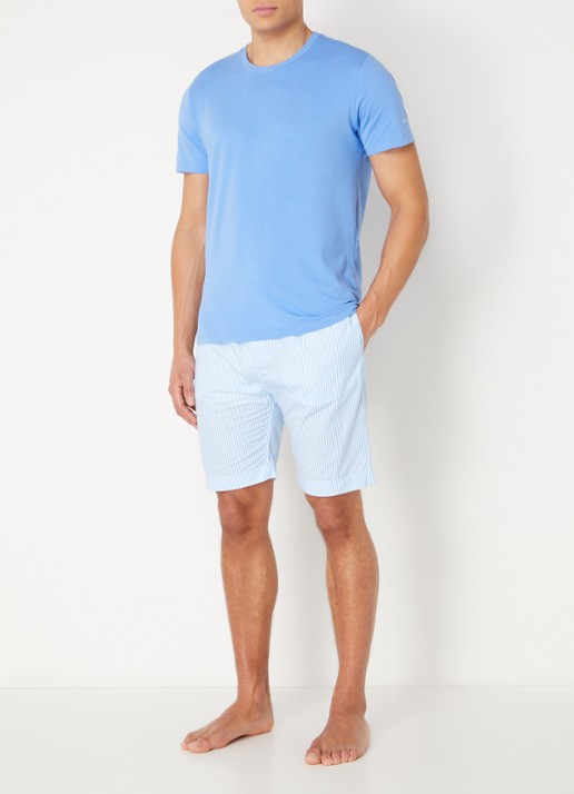 Ralph Lauren Pyjamatop met logo - voorkant 3 blauw