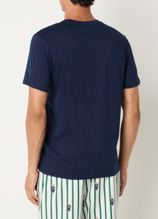 Ralph Lauren Pyjamatop met logo - achterkant donkerblauw