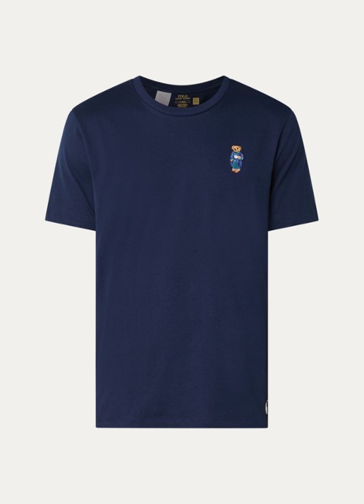 Ralph Lauren Pyjamatop met logo - voorkant 2 donkerblauw