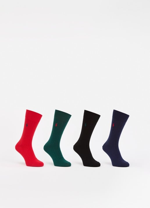 Ralph Lauren RBG Crew sokken in wolblend in 4-pack giftbox
