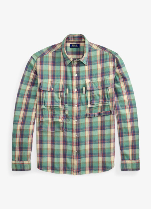 Ralph Lauren Regent custom fit overhemd met streepprint - voorkant 2 7339 green pink multi / groen