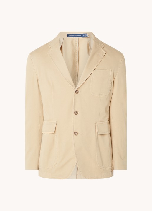 Ralph Lauren Regular fit colbert met klepzakken en borstzak - voorkant 2 beige