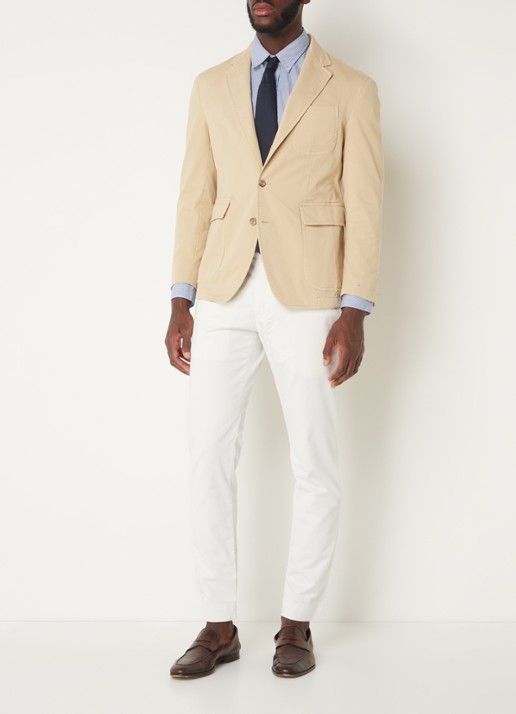 Ralph Lauren Regular fit colbert met klepzakken en borstzak - voorkant 3 beige