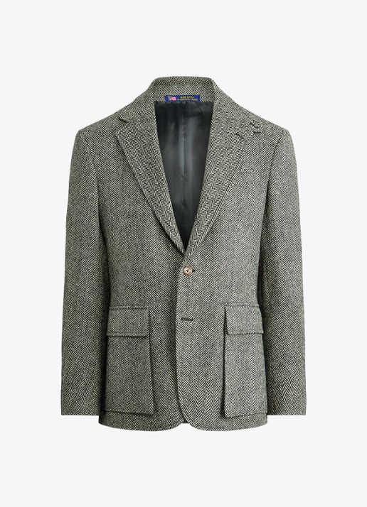 Ralph Lauren Regular fit colbert met klepzakken - voorkant 4 black and cream / zwart
