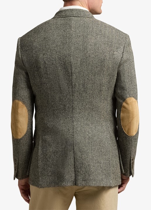 Ralph Lauren Regular fit colbert met klepzakken - achterkant black and cream / zwart