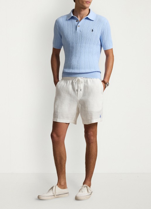 Ralph Lauren Regular fit kabelgebreide polo met logoborduring