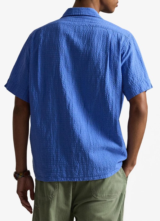 Ralph Lauren Regular fit overhemd in linnenblend met borstzak en logoborduring - achterkant scottsdale blue-2woj