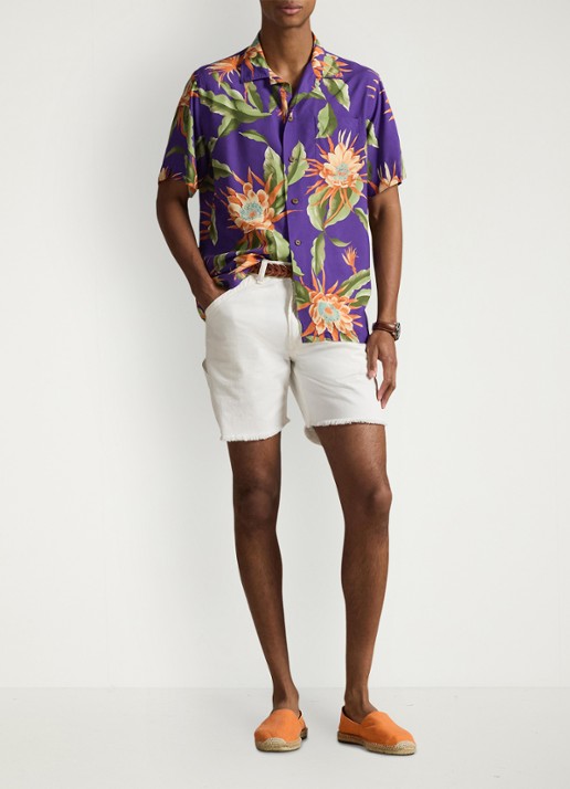 Ralph Lauren Regular fit overhemd met bloemenprint - voorkant 3 purple south floral