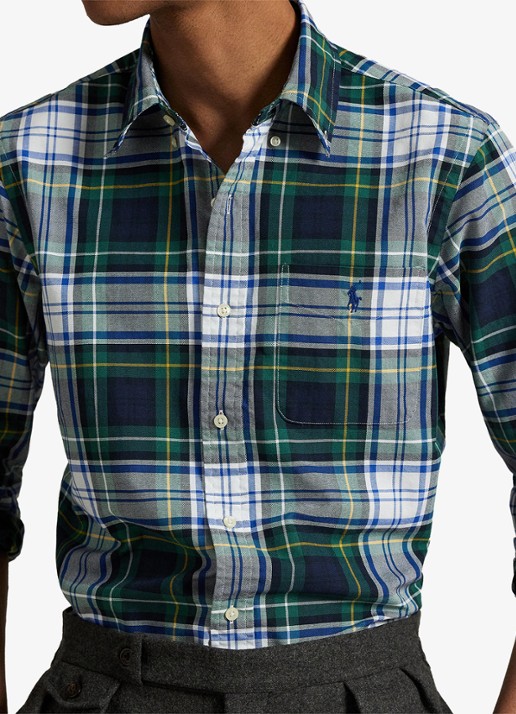 Ralph Lauren Regular fit overhemd met logoborduring - detail 2 groen