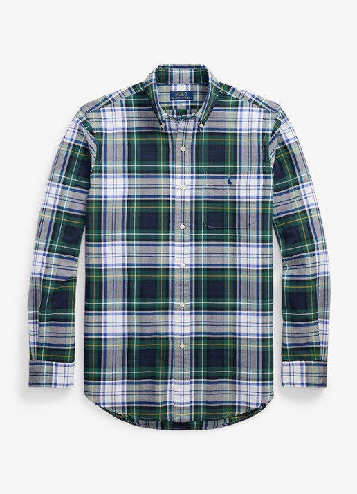 Ralph Lauren Regular fit overhemd met logoborduring - voorkant 3 groen