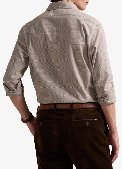 Ralph Lauren Regular fit overhemd met logoborduring - achterkant cream brown / bruin