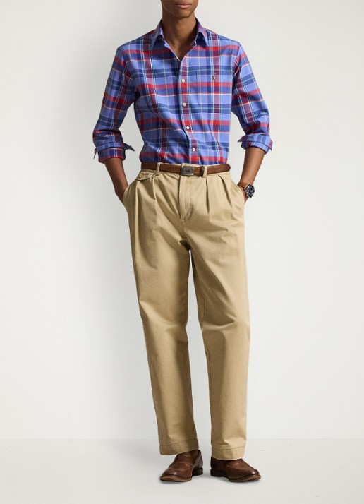 Ralph Lauren Regular fit overhemd met logoborduring - detail 5 donkerblauw