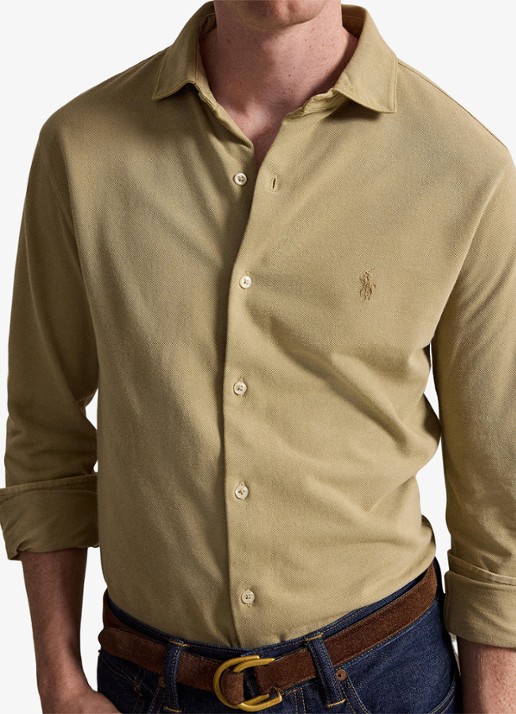 Ralph Lauren Regular fit overhemd met logoborduring - detail 3 rl khaki / khaki