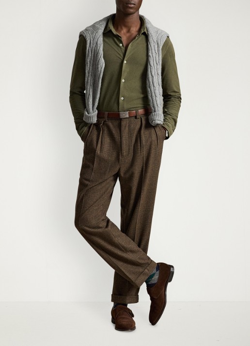 Ralph Lauren Regular fit overhemd met logoborduring - detail 3 outdoors olive / olijfgroen