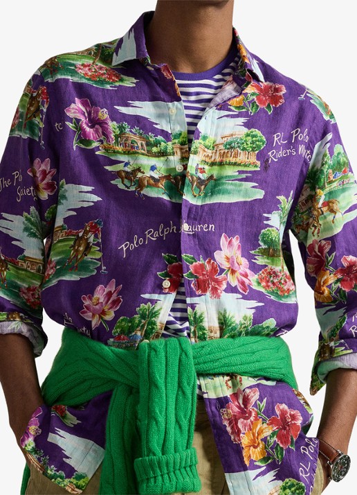 Ralph Lauren Regular fit overhemd met print - detail 5 paars
