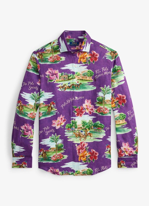 Ralph Lauren Regular fit overhemd met print - voorkant paars