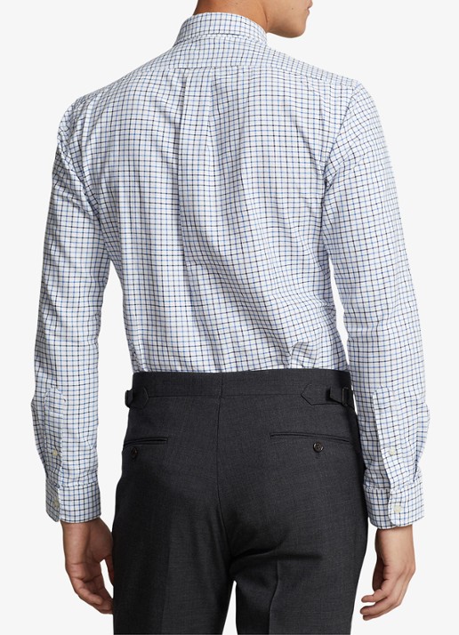 Ralph Lauren Regular fit overhemd met ruitdessin en logoborduring - achterkant white/blue / wit