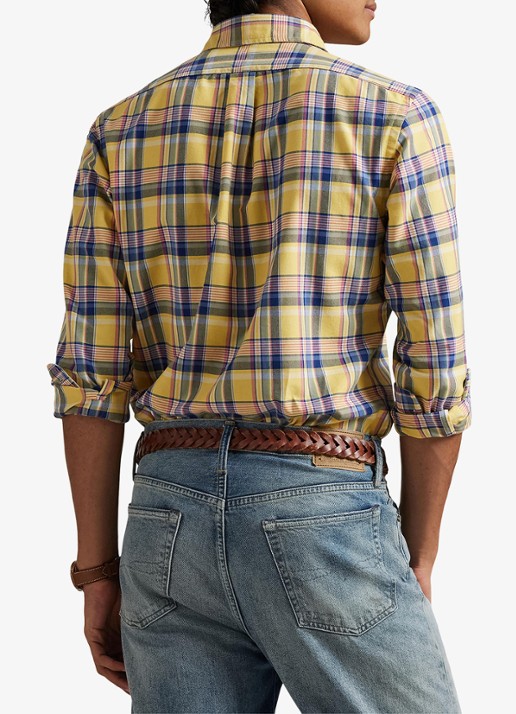 Ralph Lauren Regular fit overhemd met ruitdessin en logoborduring - achterkant 3 geel