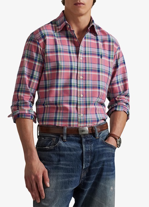 Ralph Lauren Regular fit overhemd met ruitdessin en logoborduring