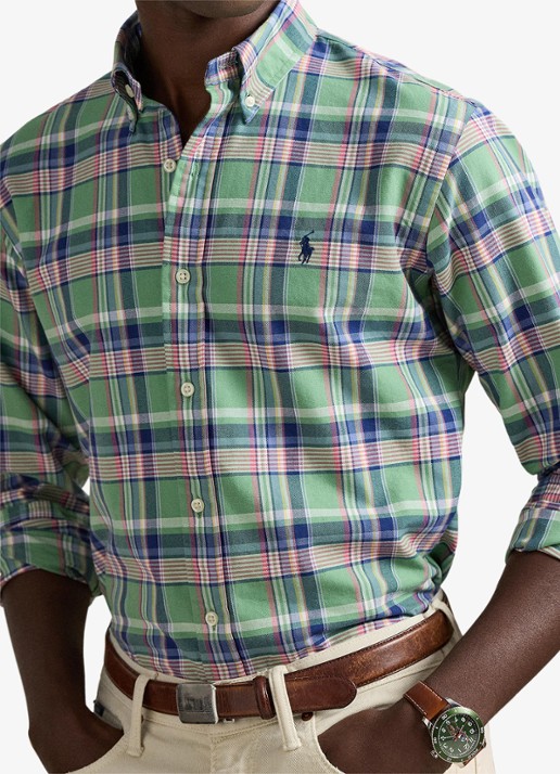Ralph Lauren Regular fit overhemd met ruitdessin en logoborduring - detail 4 groen