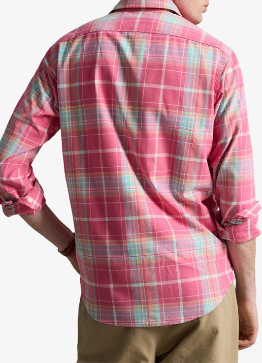 Ralph Lauren Regular fit overhemd met ruitdessin - achterkant 6 7212 pink turquoise multi-zyit