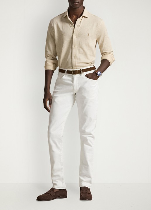 Ralph Lauren Regular fit overhemd met ruitdessin - voorkant 2 glen plaid-sand dune/white-zypl