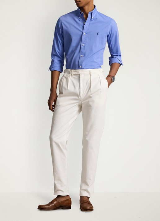 Ralph Lauren Regular fit overhemd met streepprint - voorkant 5 blue end on end