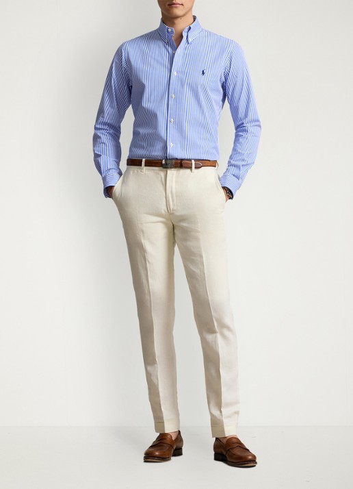 Ralph Lauren Regular fit overhemd met streepprint - voorkant 3 4655h light blue