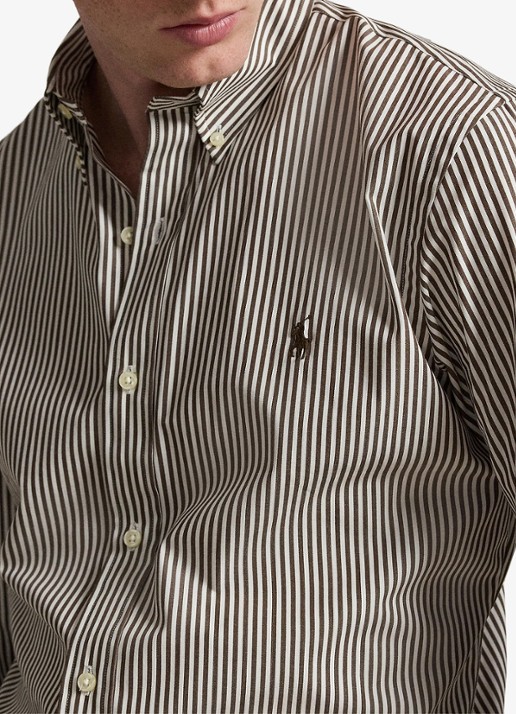 Ralph Lauren Regular fit overhemd met streepprint - detail 5 4655ag nutmeg brown