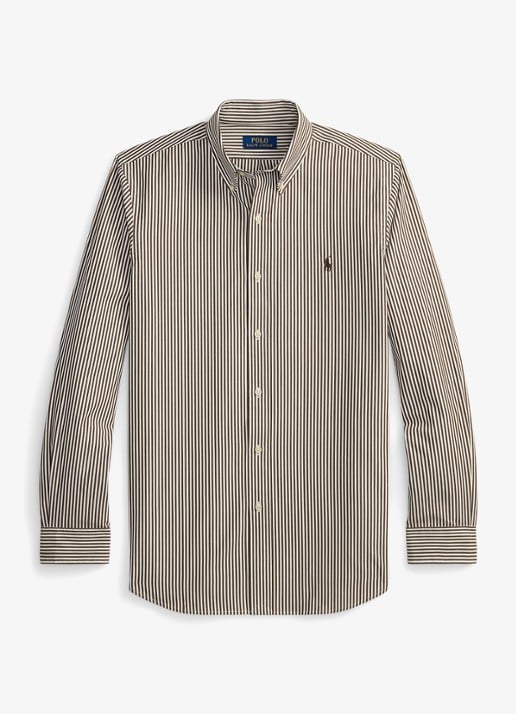 Ralph Lauren Regular fit overhemd met streepprint - voorkant 4655ag nutmeg brown