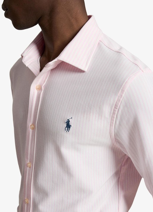 Ralph Lauren Regular fit overhemd met streepprint - detail 2 white/carmel pink / roze