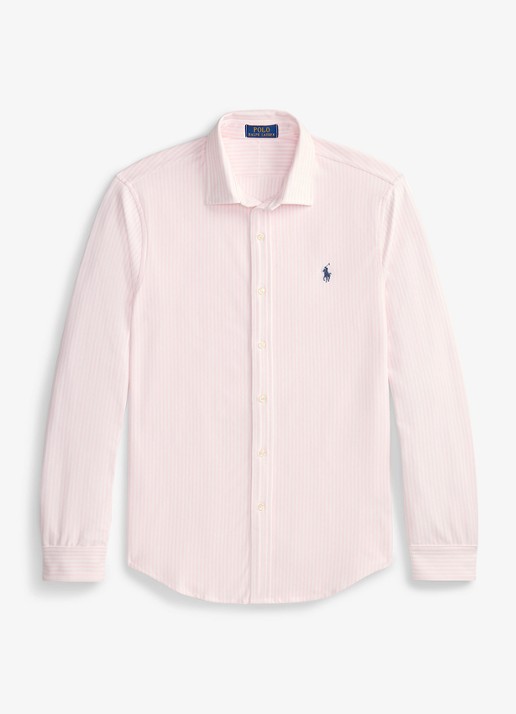 Ralph Lauren Regular fit overhemd met streepprint - voorkant 4 white/carmel pink / roze