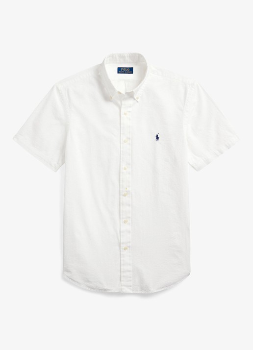 Ralph Lauren Regular fit overhemd met structuur - voorkant wit