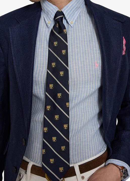 Ralph Lauren Regular fit overhemd van linnen met streepprint - detail 3 7188b blue white-zyk7