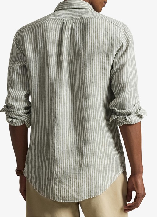 Ralph Lauren Regular fit overhemd van linnen met streepprint - achterkant 5 5137h garden trial white-zyen